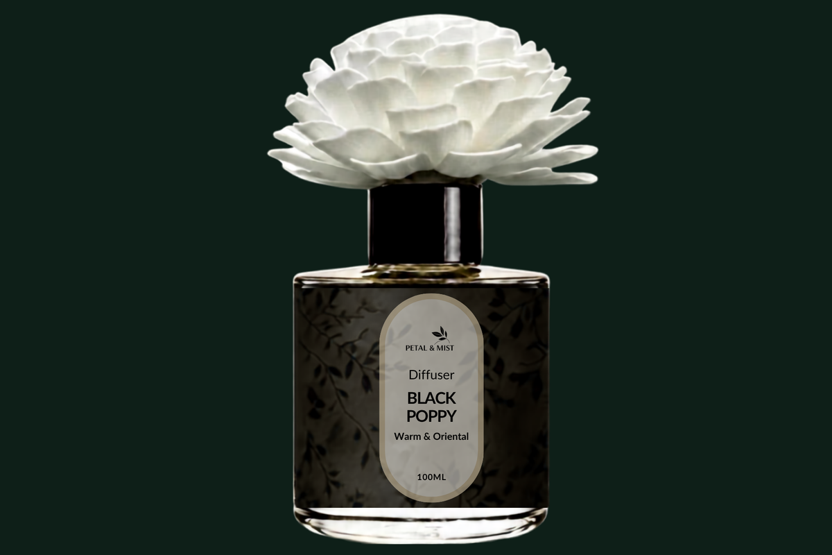 Black Poppy Flower Diffuser - 100ml