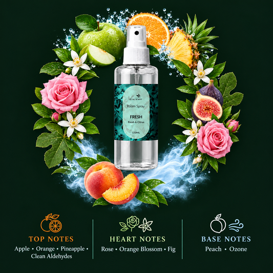 Fresh room-spray scent-note image in the established wreath format