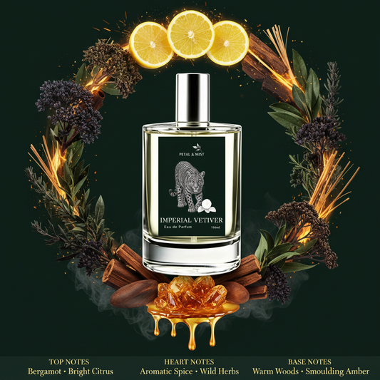 Imperial Vetiver Scent Notes - #0e1f18 Background