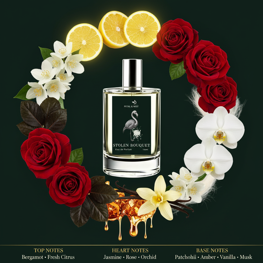 Stolen Bouquet Scent Notes - #0e1f18 Background